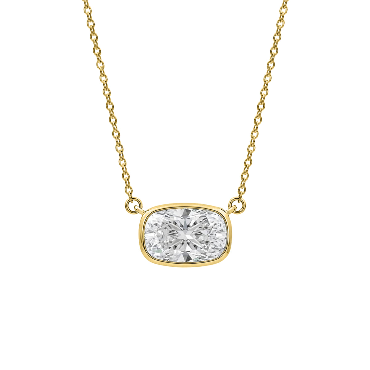 1-6 ctw Mixed Solitaire Bezel Pendant Necklace