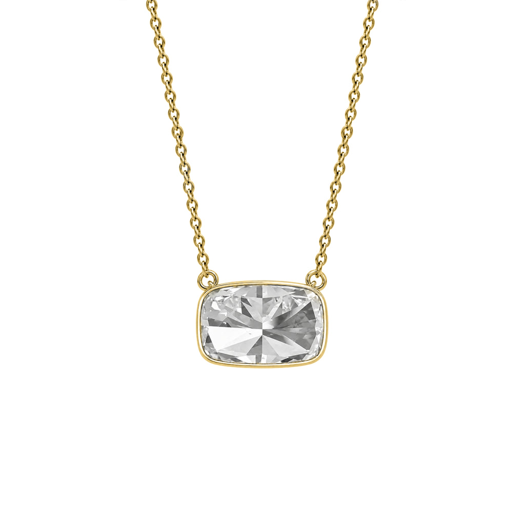 1-6 ctw Mixed Solitaire Bezel Pendant Necklace