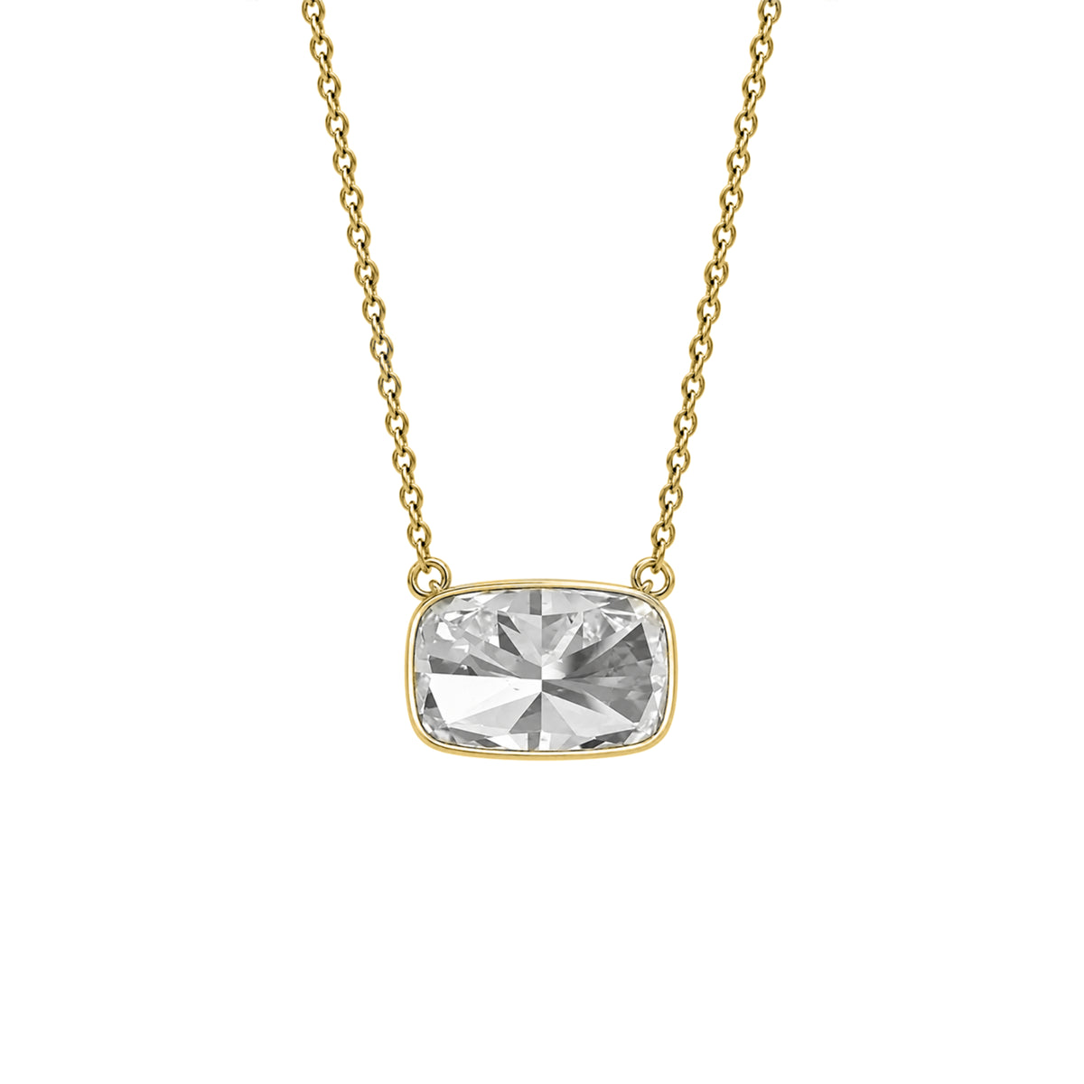 1-6 ctw Mixed Solitaire Bezel Pendant Necklace