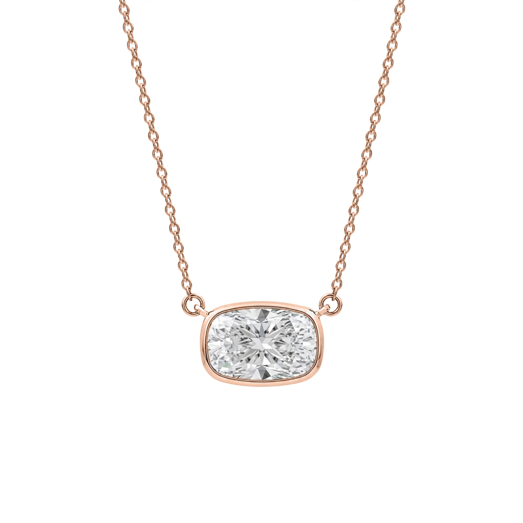 1-6 ctw Mixed Solitaire Bezel Pendant Necklace