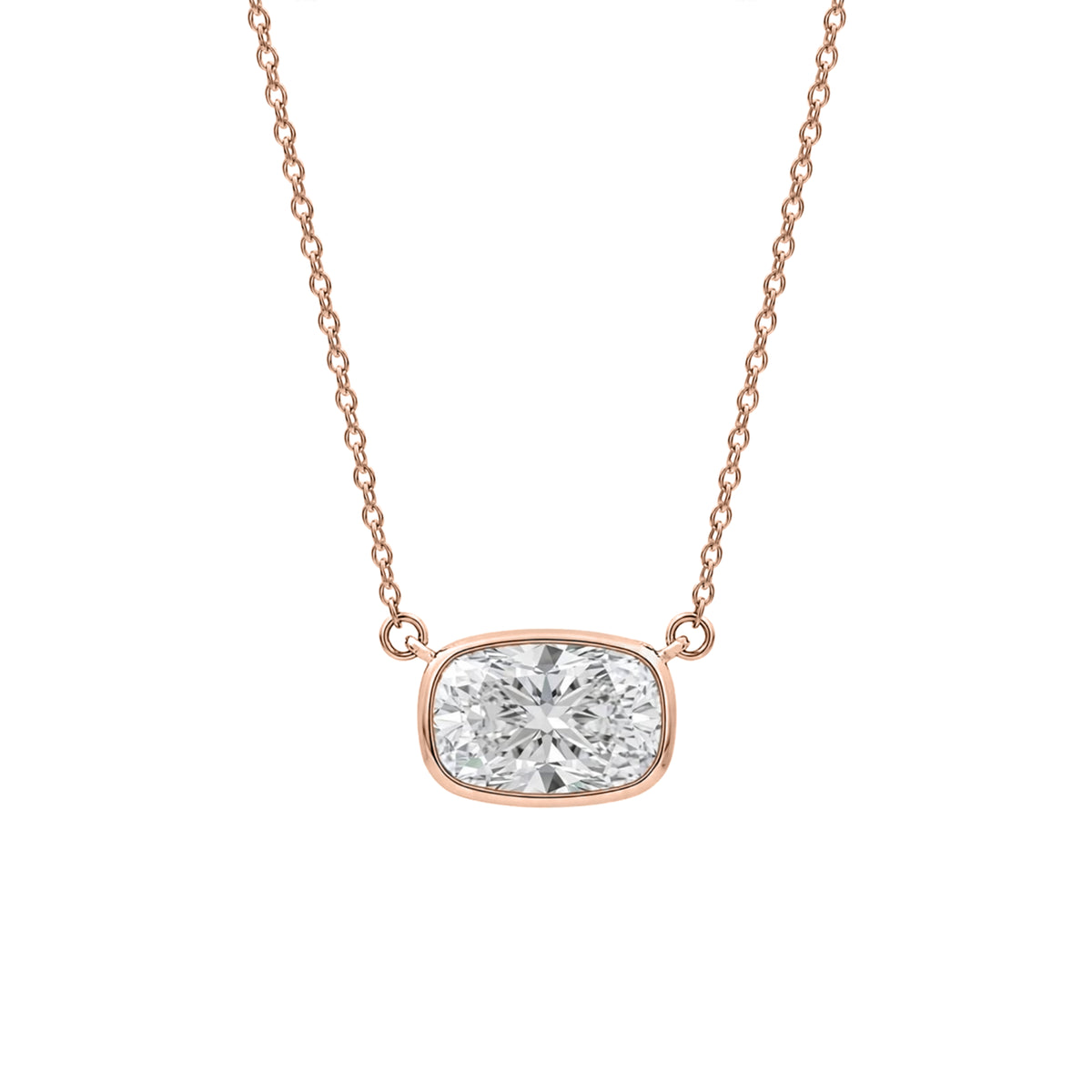 1-6 ctw Mixed Solitaire Bezel Pendant Necklace