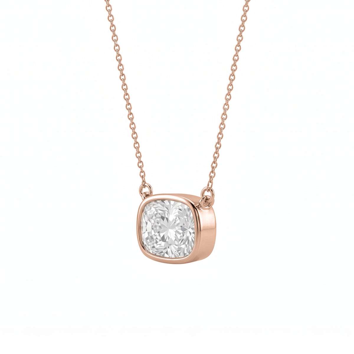 1-6 ctw Mixed Solitaire Bezel Pendant Necklace