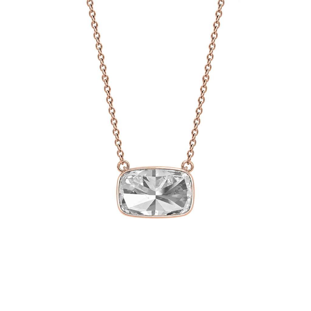 1-6 ctw Mixed Solitaire Bezel Pendant Necklace