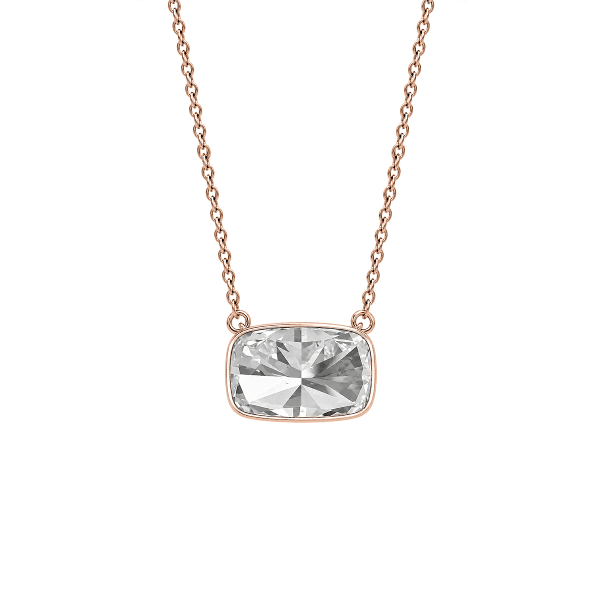 1-6 ctw Mixed Solitaire Bezel Pendant Necklace