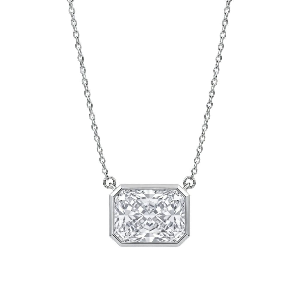 1-6 ctw Mixed Solitaire Bezel Pendant Necklace