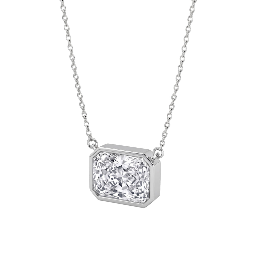 1-6 ctw Mixed Solitaire Bezel Pendant Necklace