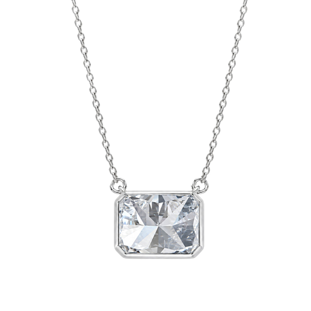 1-6 ctw Mixed Solitaire Bezel Pendant Necklace