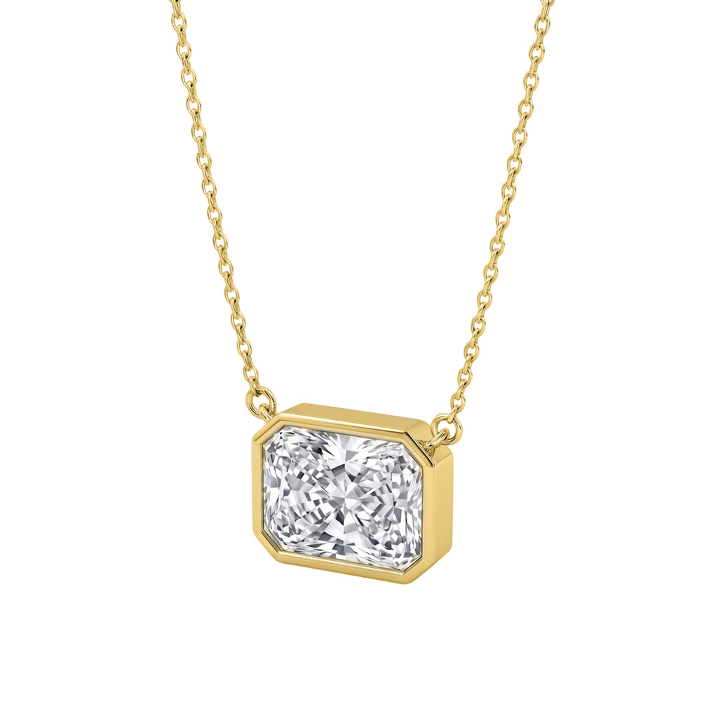 1-6 ctw Mixed Solitaire Bezel Pendant Necklace