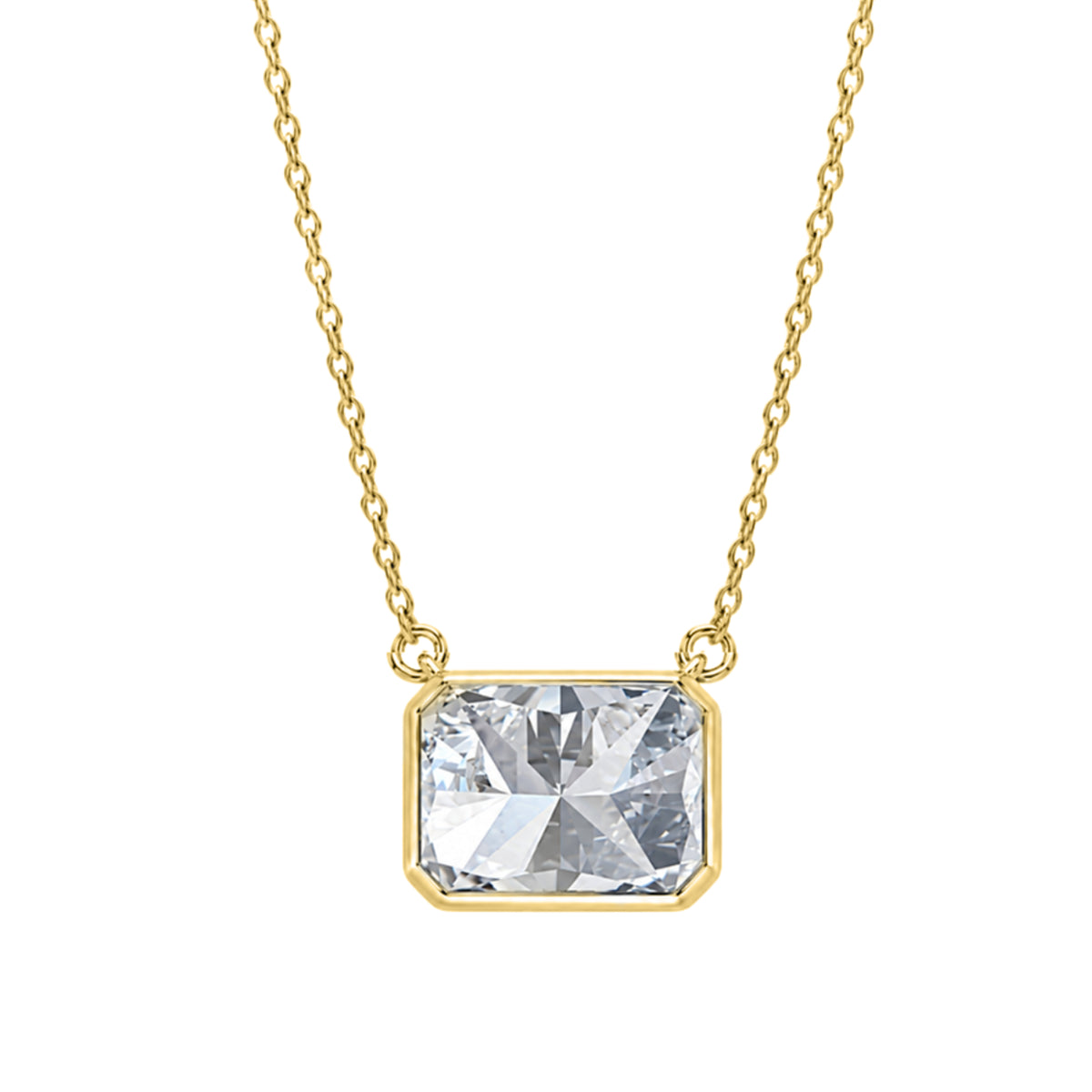 1-6 ctw Mixed Solitaire Bezel Pendant Necklace