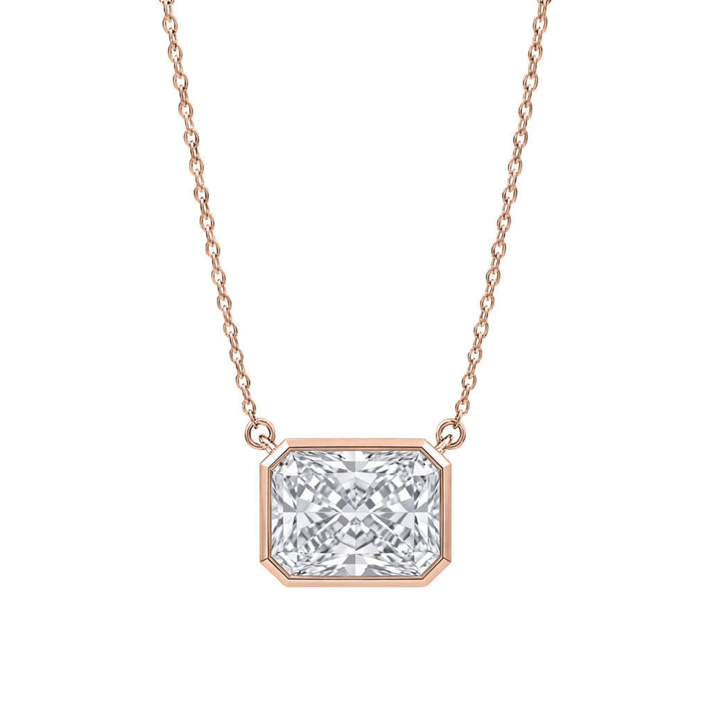 1-6 ctw Mixed Solitaire Bezel Pendant Necklace