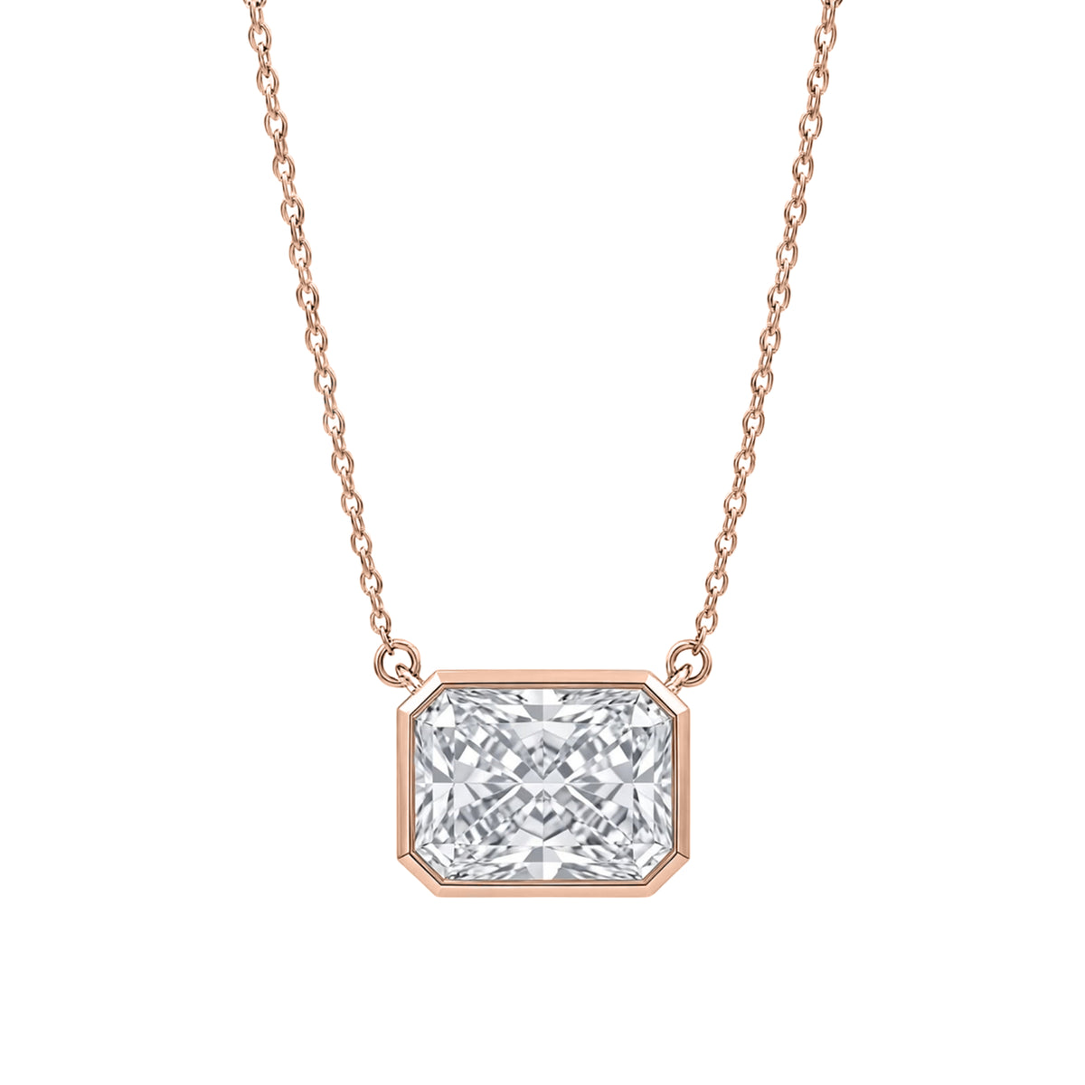 1-6 ctw Mixed Solitaire Bezel Pendant Necklace