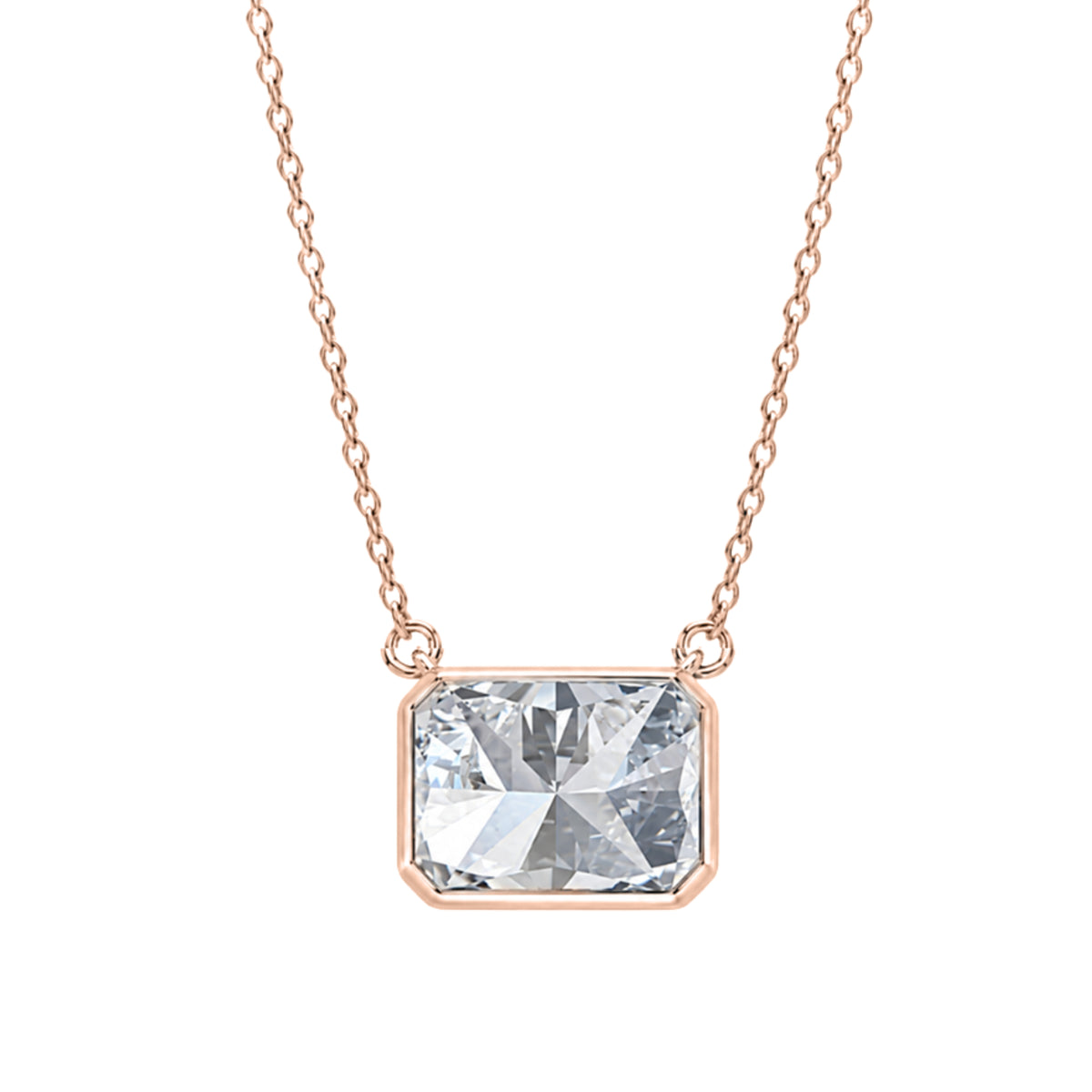 1-6 ctw Mixed Solitaire Bezel Pendant Necklace