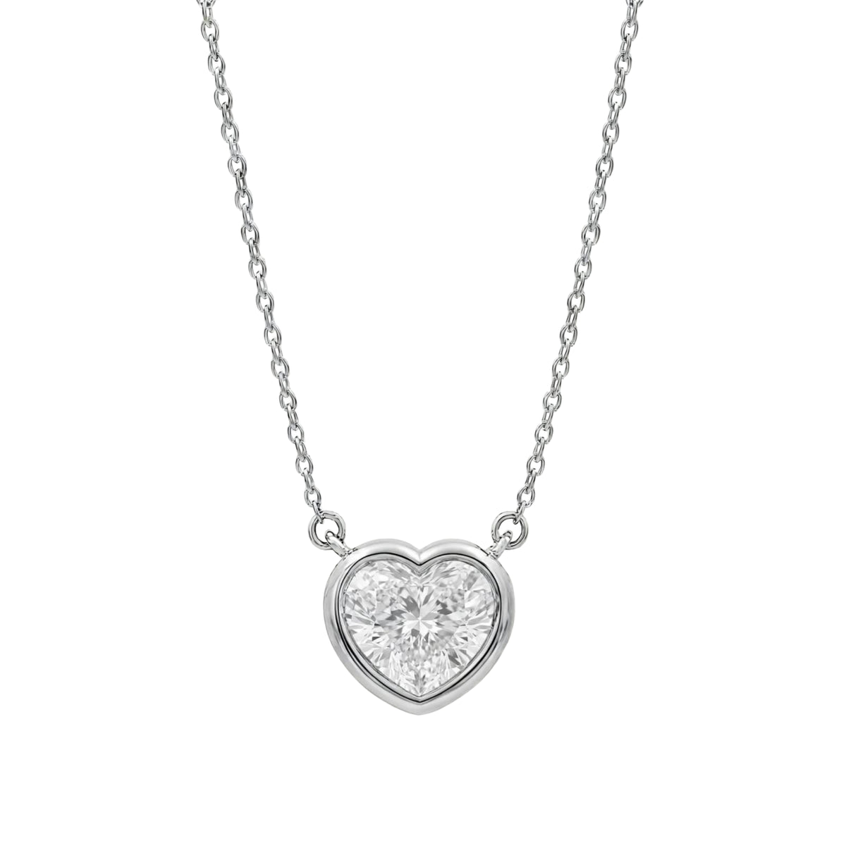 1-6 ctw Mixed Solitaire Bezel Pendant Necklace