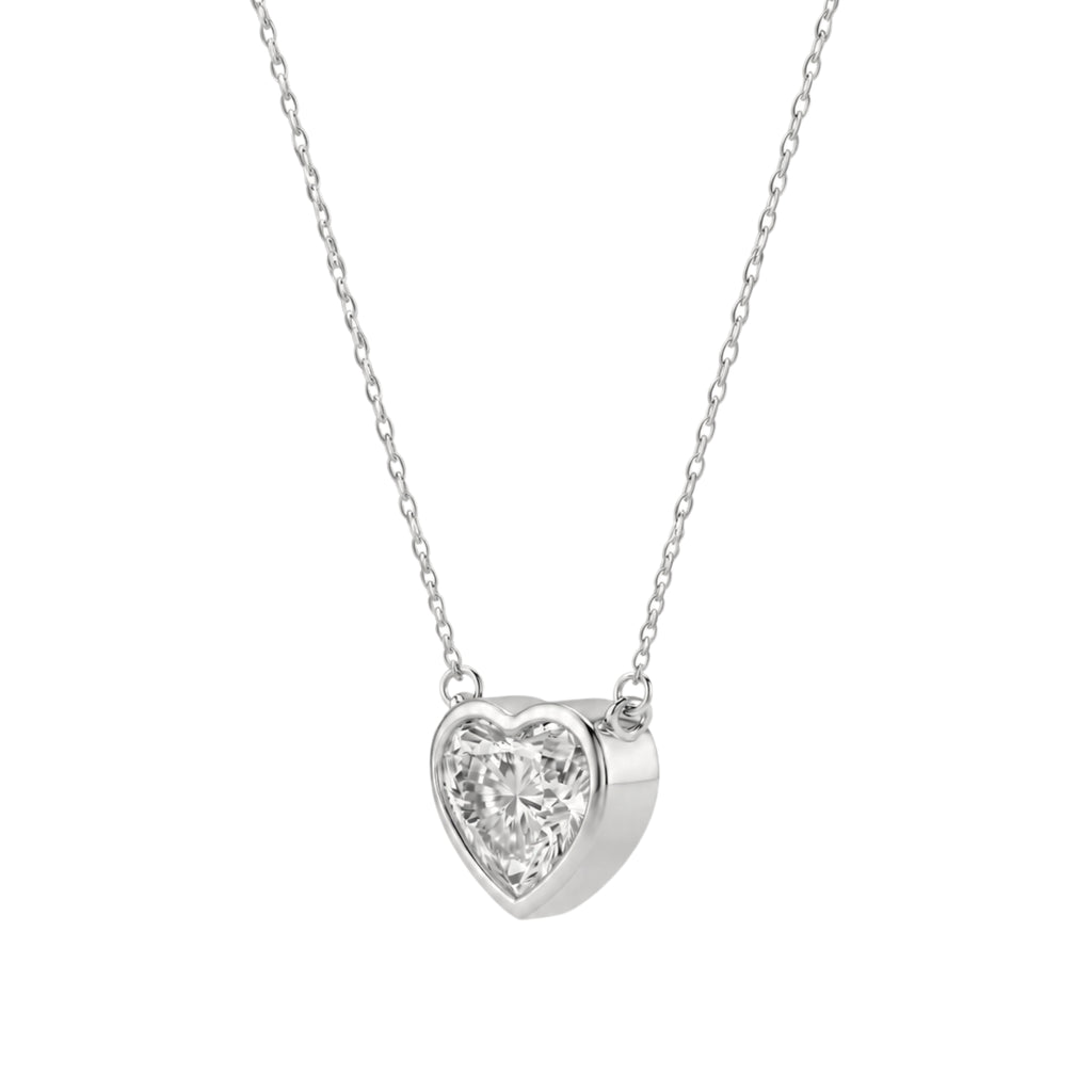 1-6 ctw Mixed Solitaire Bezel Pendant Necklace