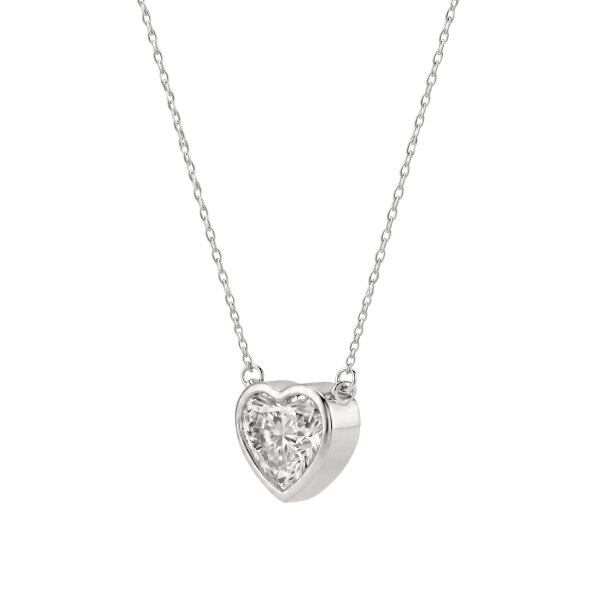 1-6 ctw Mixed Solitaire Bezel Pendant Necklace