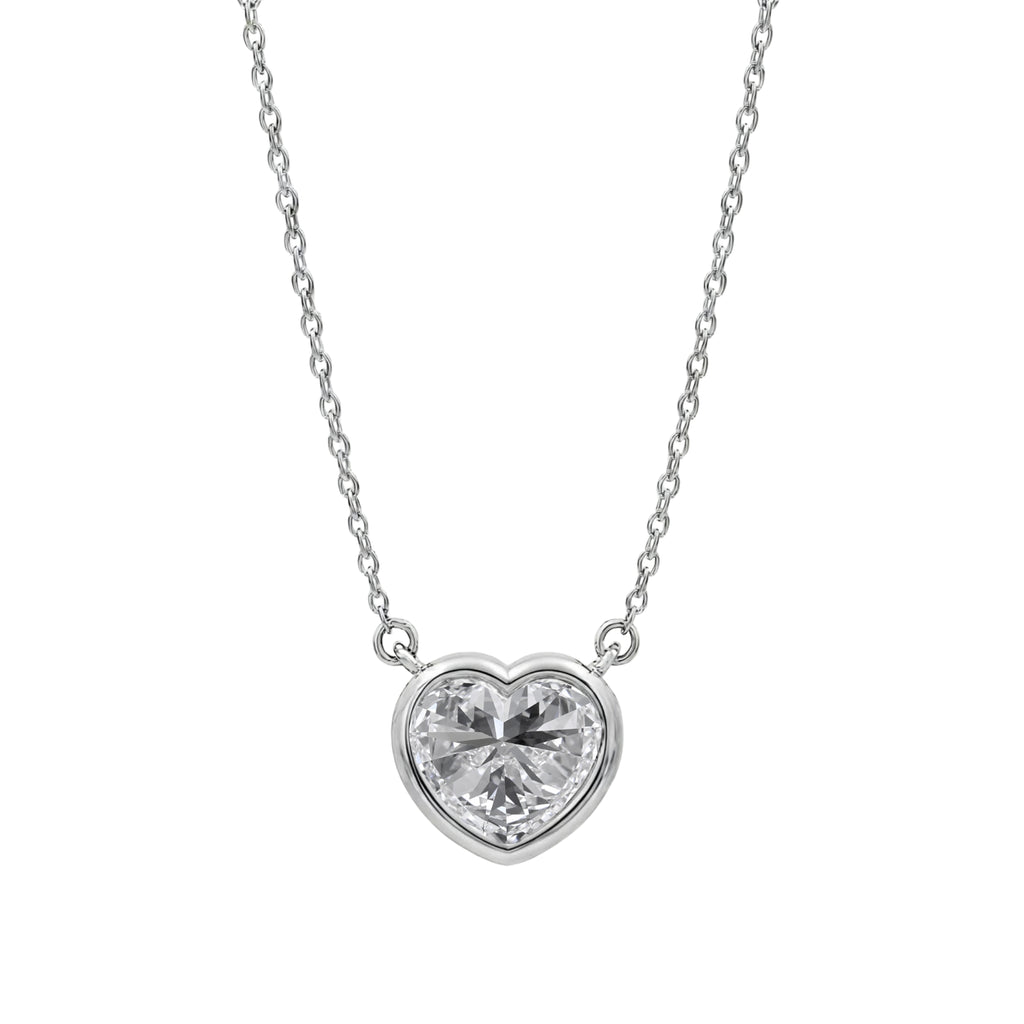 1-6 ctw Mixed Solitaire Bezel Pendant Necklace