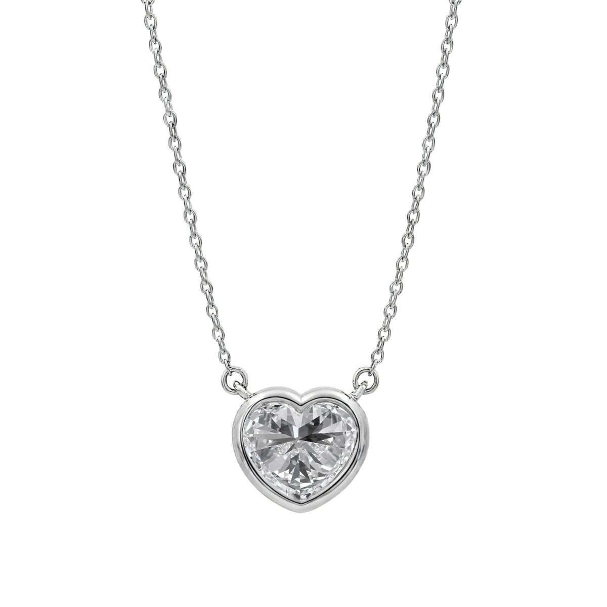 1-6 ctw Mixed Solitaire Bezel Pendant Necklace