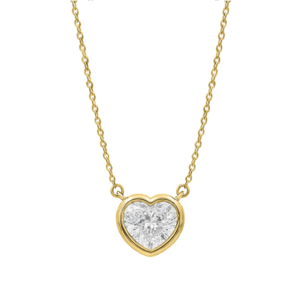 1-6 ctw Mixed Solitaire Bezel Pendant Necklace