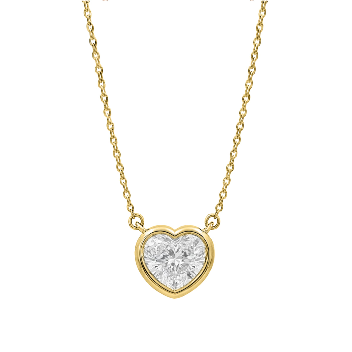 1-6 ctw Mixed Solitaire Bezel Pendant Necklace