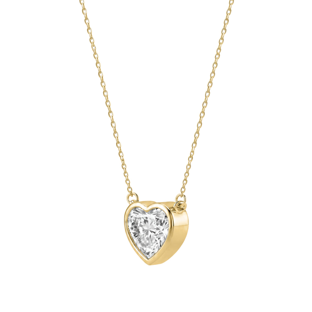 1-6 ctw Mixed Solitaire Bezel Pendant Necklace