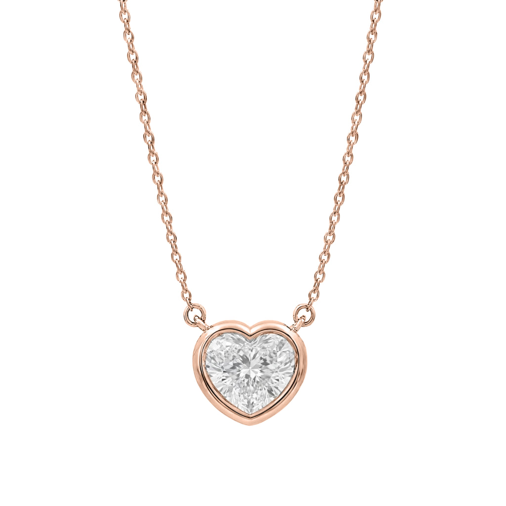 1-6 ctw Mixed Solitaire Bezel Pendant Necklace