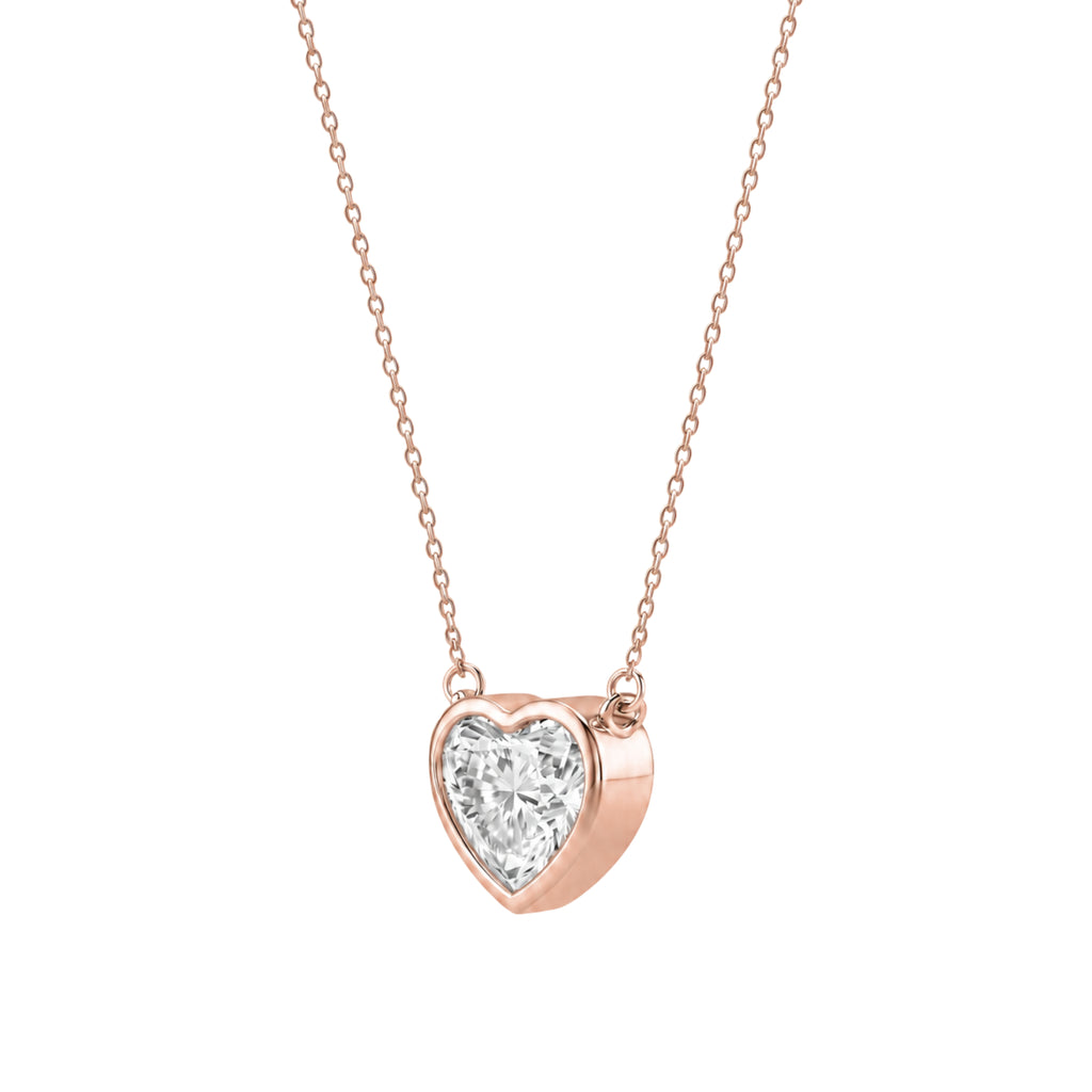 1-6 ctw Mixed Solitaire Bezel Pendant Necklace