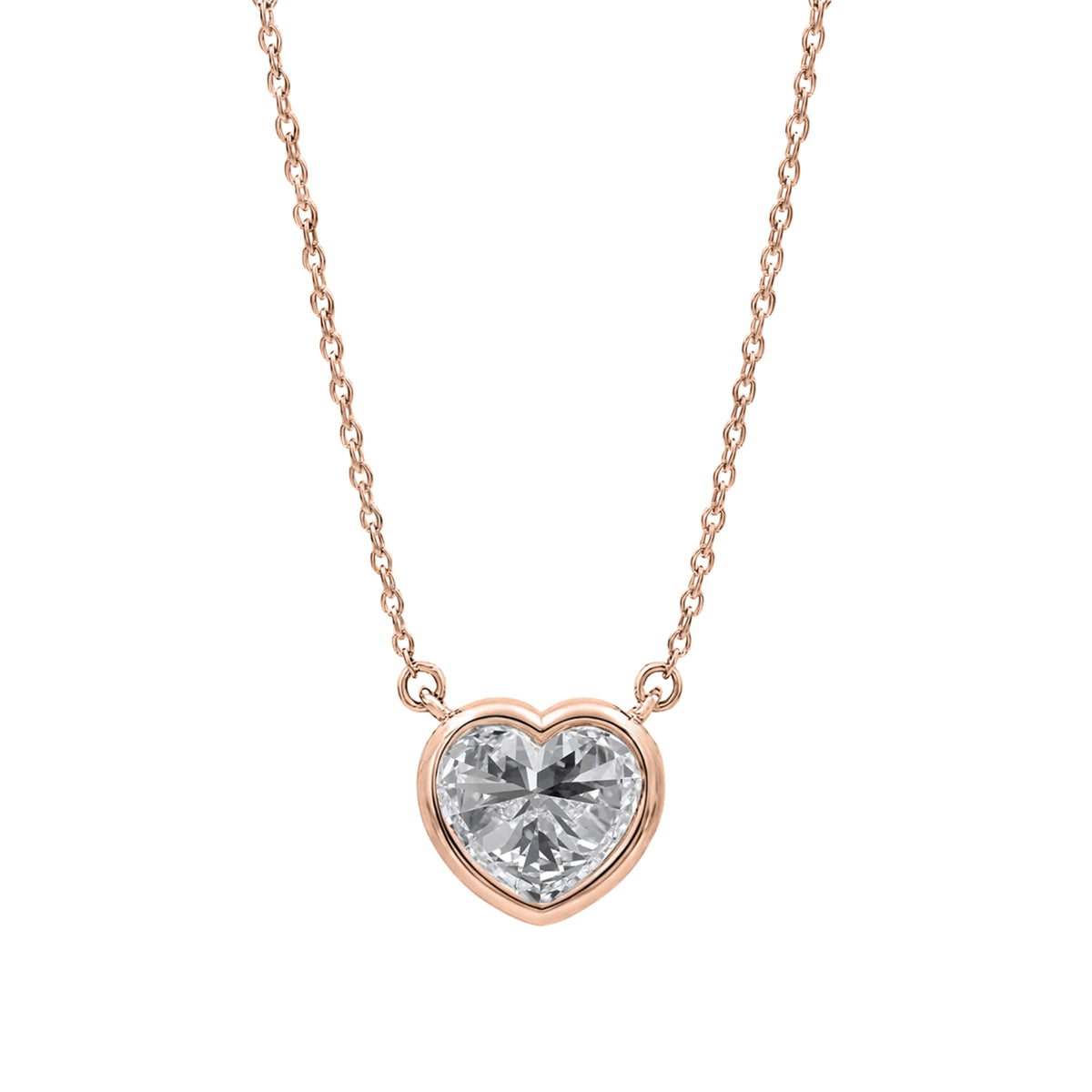 1-6 ctw Mixed Solitaire Bezel Pendant Necklace