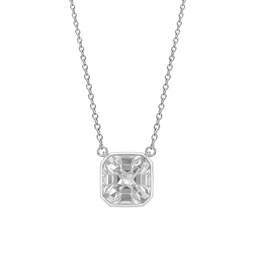 1-6 ctw Mixed Solitaire Bezel Pendant Necklace
