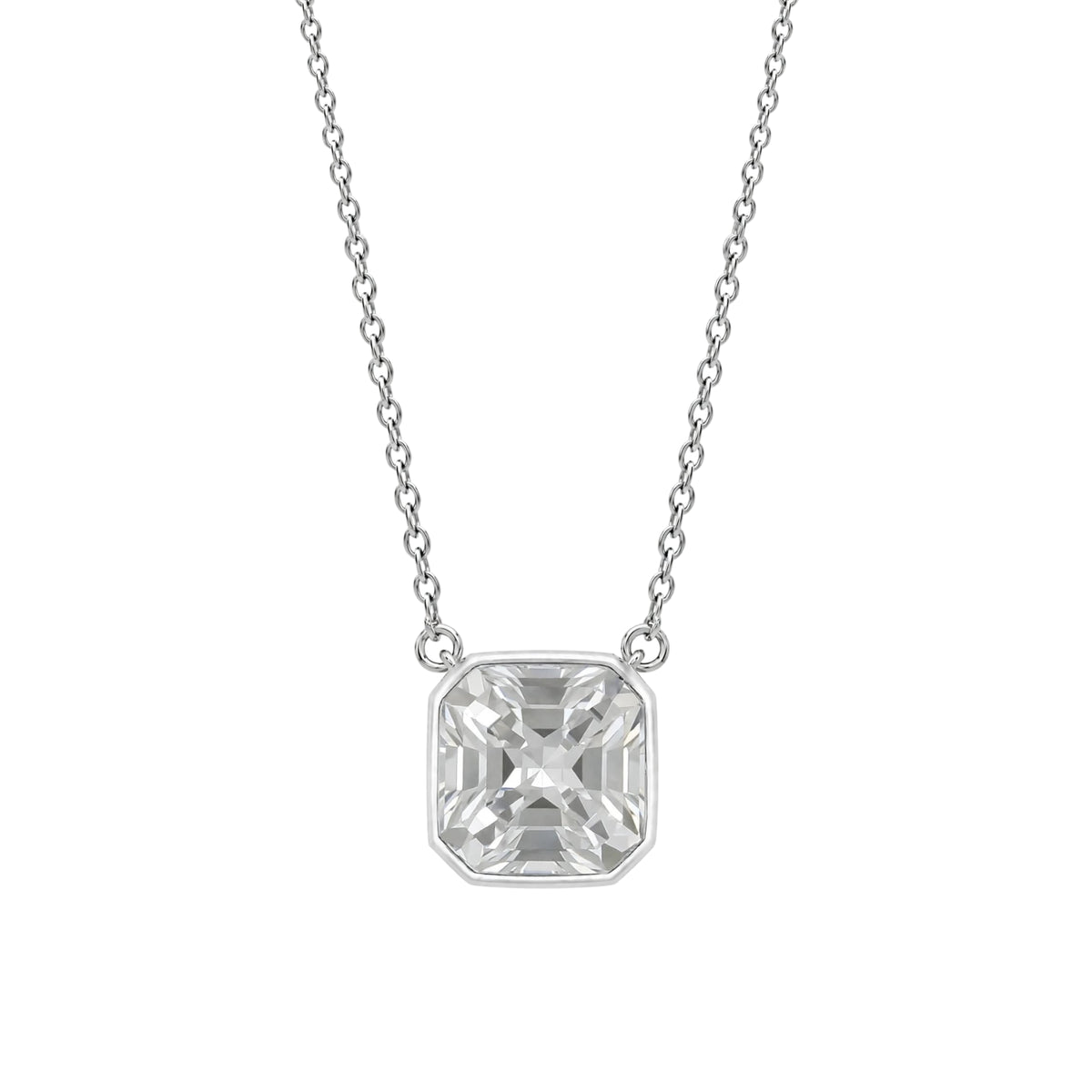 1-6 ctw Mixed Solitaire Bezel Pendant Necklace