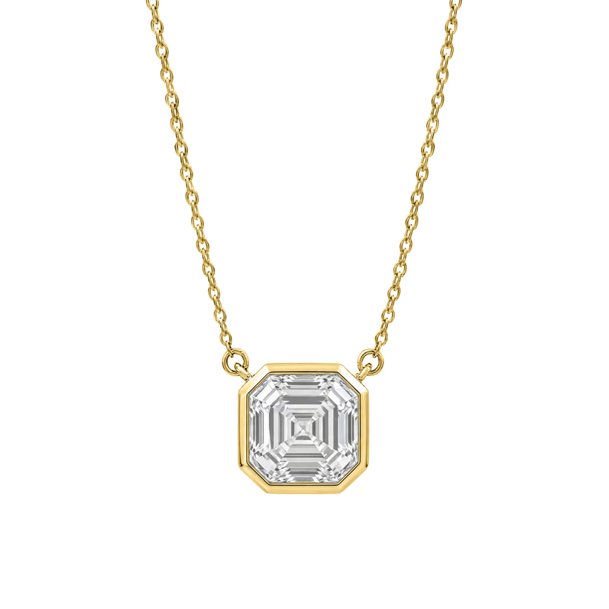 1-6 ctw Mixed Solitaire Bezel Pendant Necklace