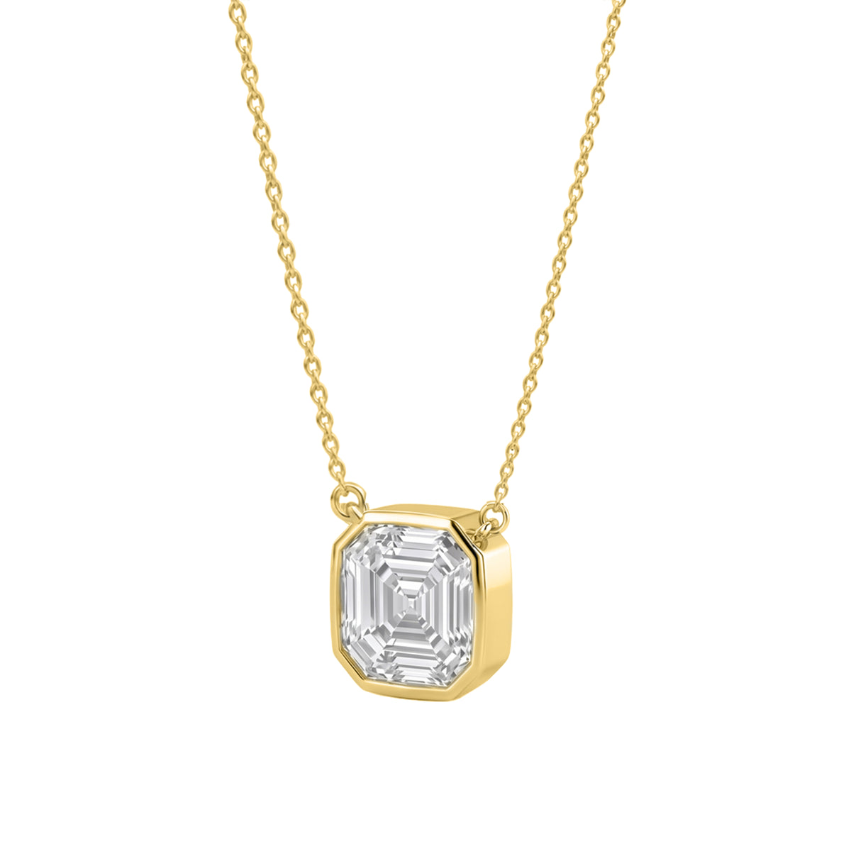 1-6 ctw Mixed Solitaire Bezel Pendant Necklace