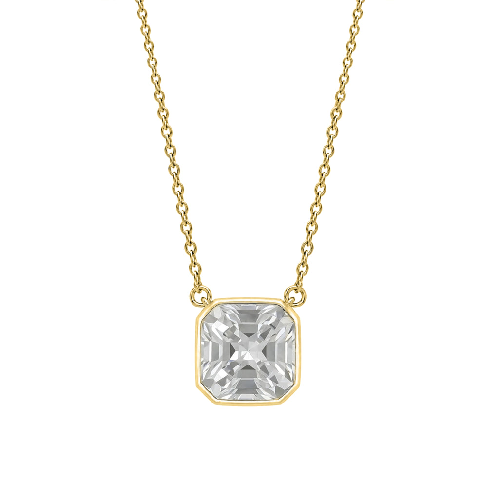 1-6 ctw Mixed Solitaire Bezel Pendant Necklace