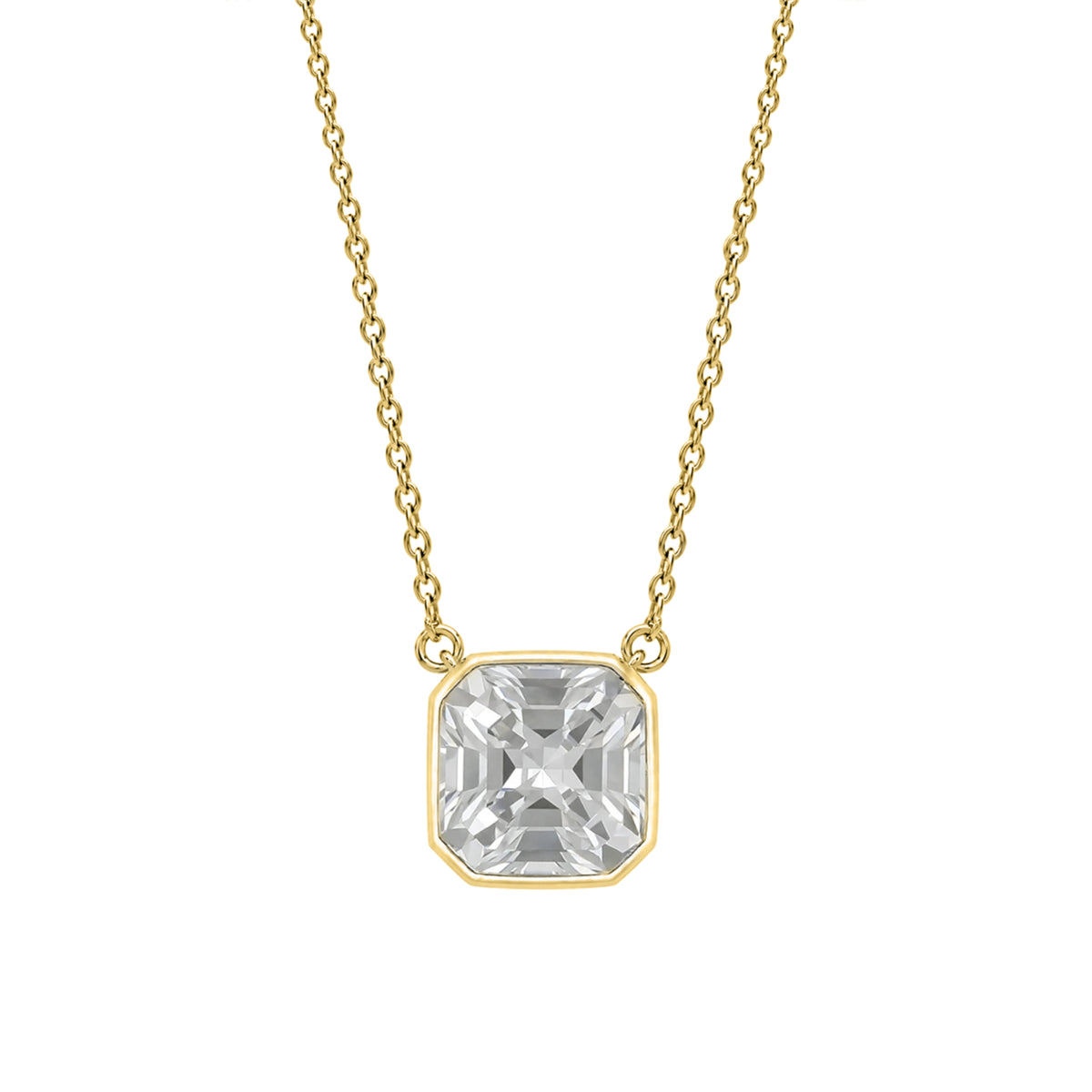 1-6 ctw Mixed Solitaire Bezel Pendant Necklace