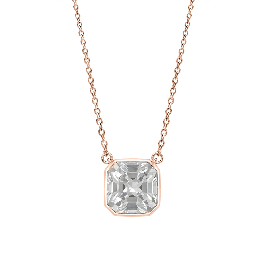 1-6 ctw Mixed Solitaire Bezel Pendant Necklace