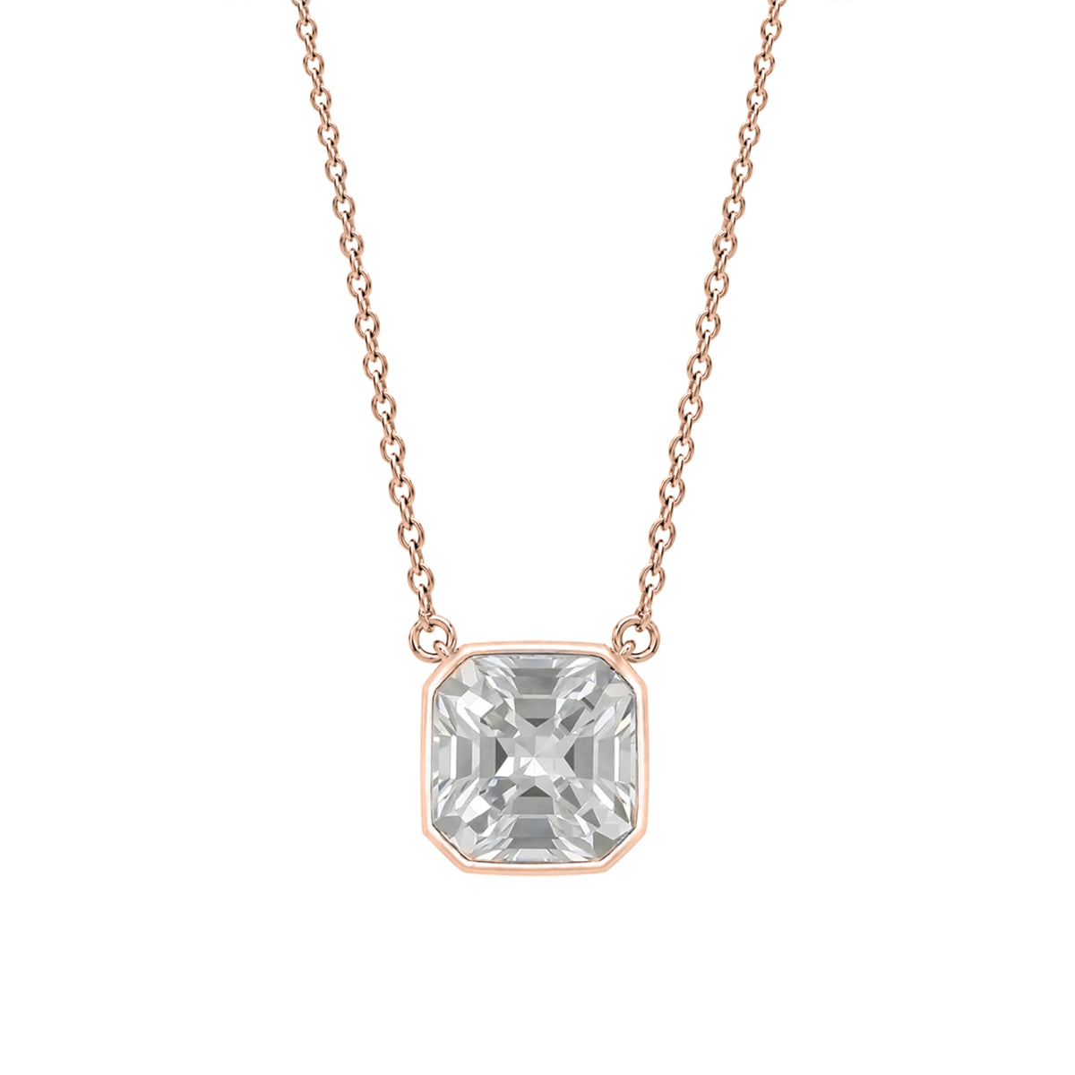 1-6 ctw Mixed Solitaire Bezel Pendant Necklace