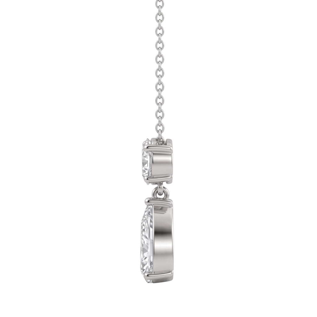 3 & 5 ctw Round-Pear 2 Stone Pendant