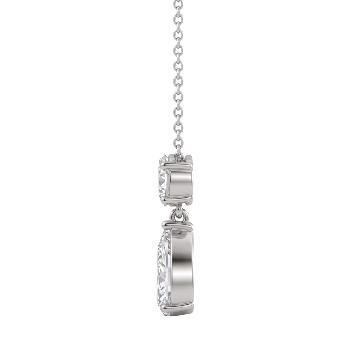 3 & 5 ctw Round-Pear 2 Stone Pendant