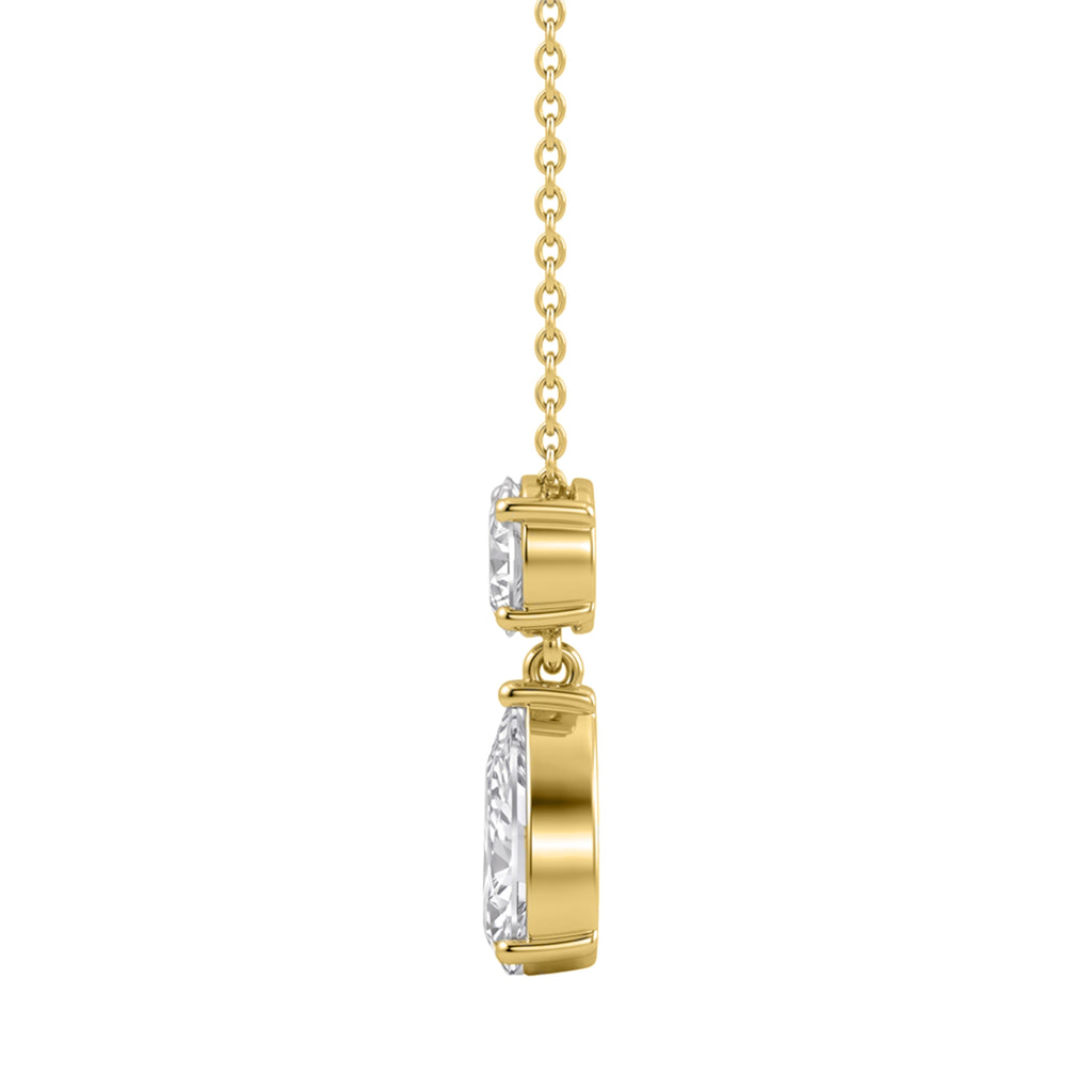3 & 5 ctw Round-Pear 2 Stone Pendant