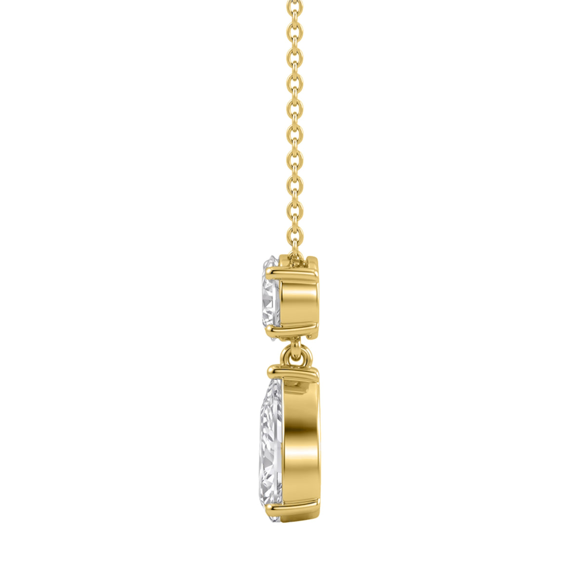 3 & 5 ctw Round-Pear 2 Stone Pendant