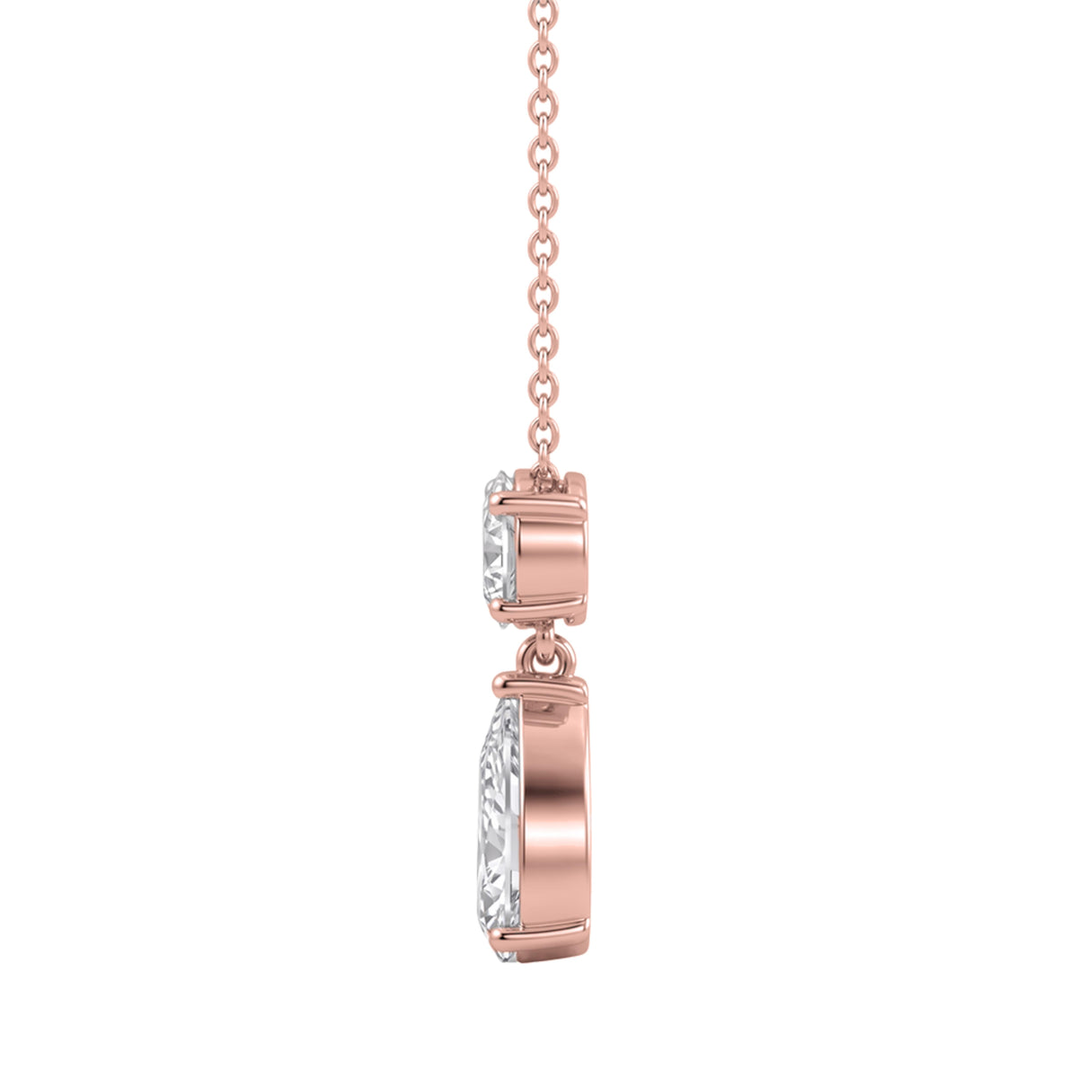 3 & 5 ctw Round-Pear 2 Stone Pendant
