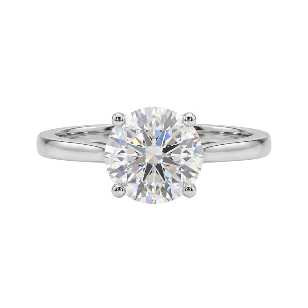 1.00-6.00 Carat T.W. Round-cut IGI Certified Lab Grown Diamond (F/VS+) 14K Gold Solitaire Ring