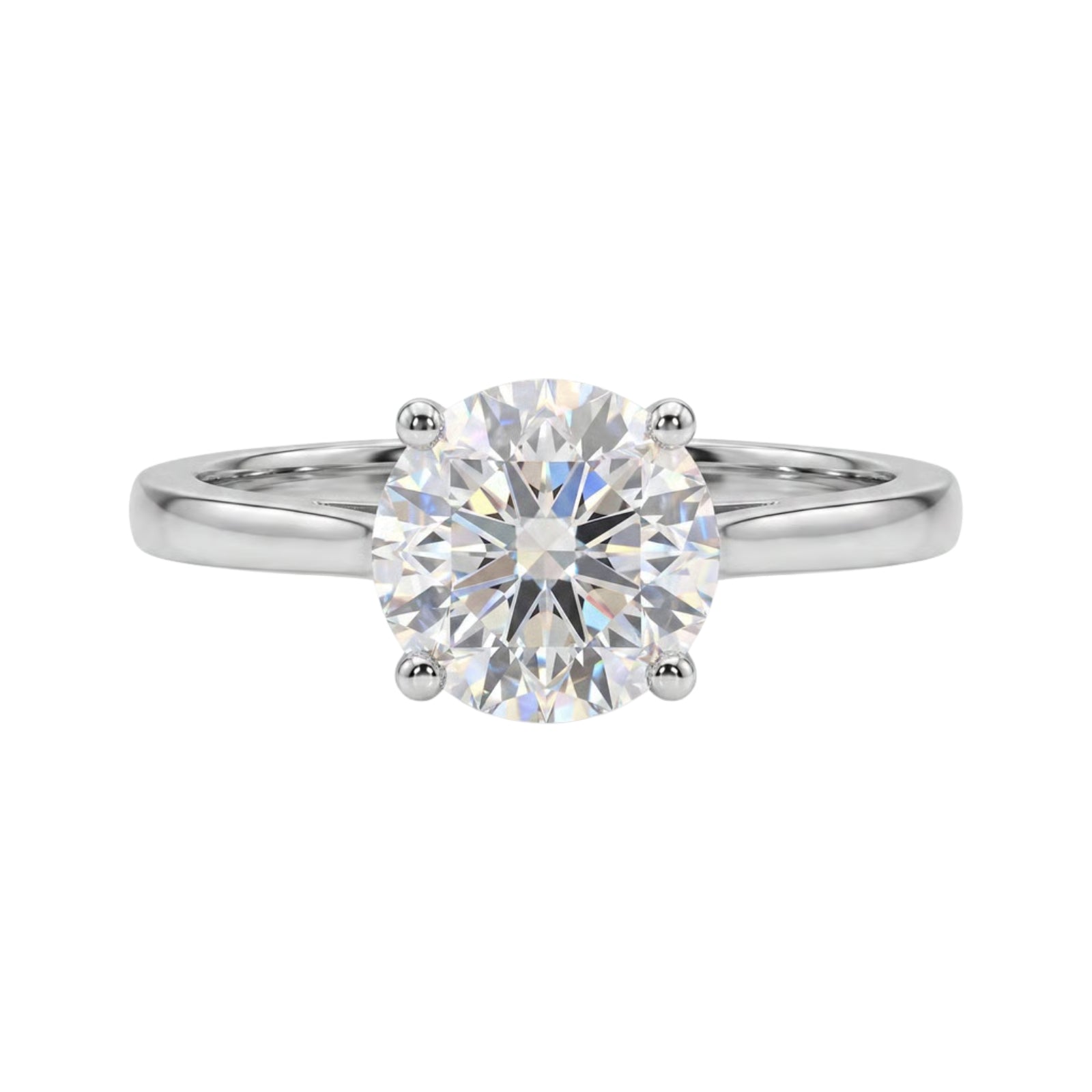 1.00-6.00 Carat T.W. Round-cut IGI Certified Lab Grown Diamond (F/VS+) 14K Gold Solitaire Ring
