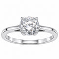 Diamonair Round solitaire ring 14K White Gold 6.00 CT Size 11
