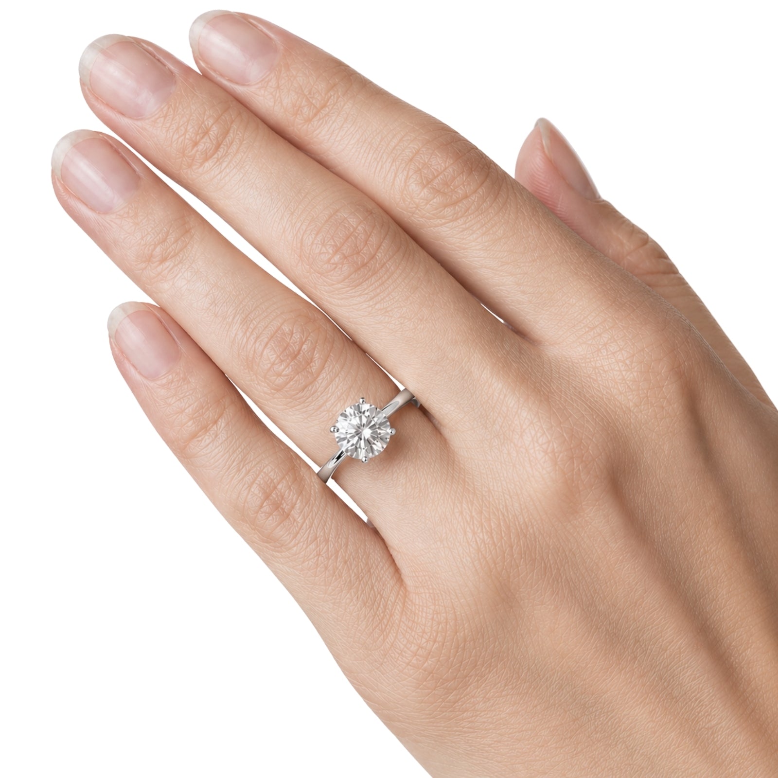 1.00-6.00 Carat T.W. Round-cut IGI Certified Lab Grown Diamond (F/VS+) 14K Gold Solitaire Ring