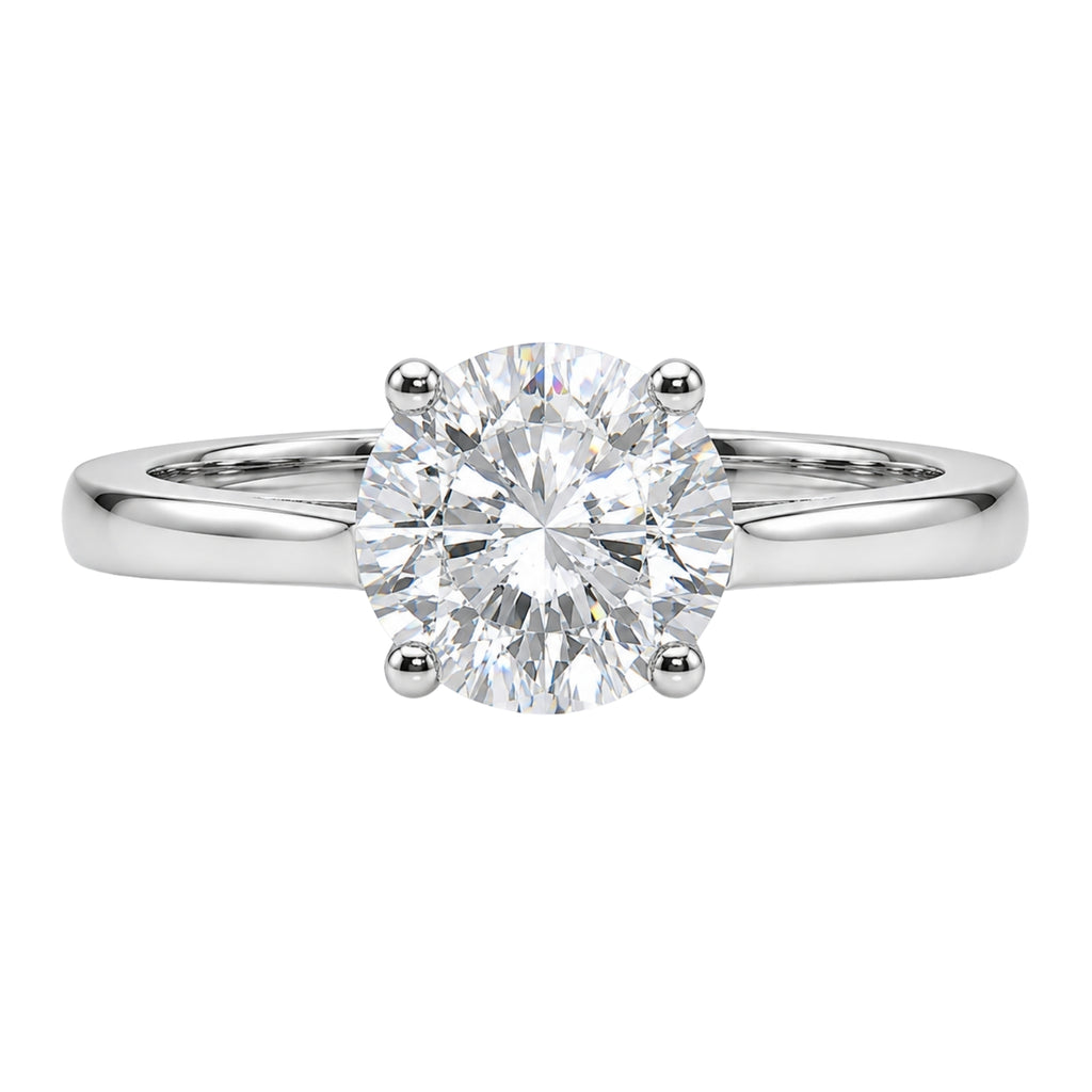 1.00-6.00 Carat T.W. Round-cut IGI Certified Lab Grown Diamond (F/VS+) 14K Gold Solitaire Ring