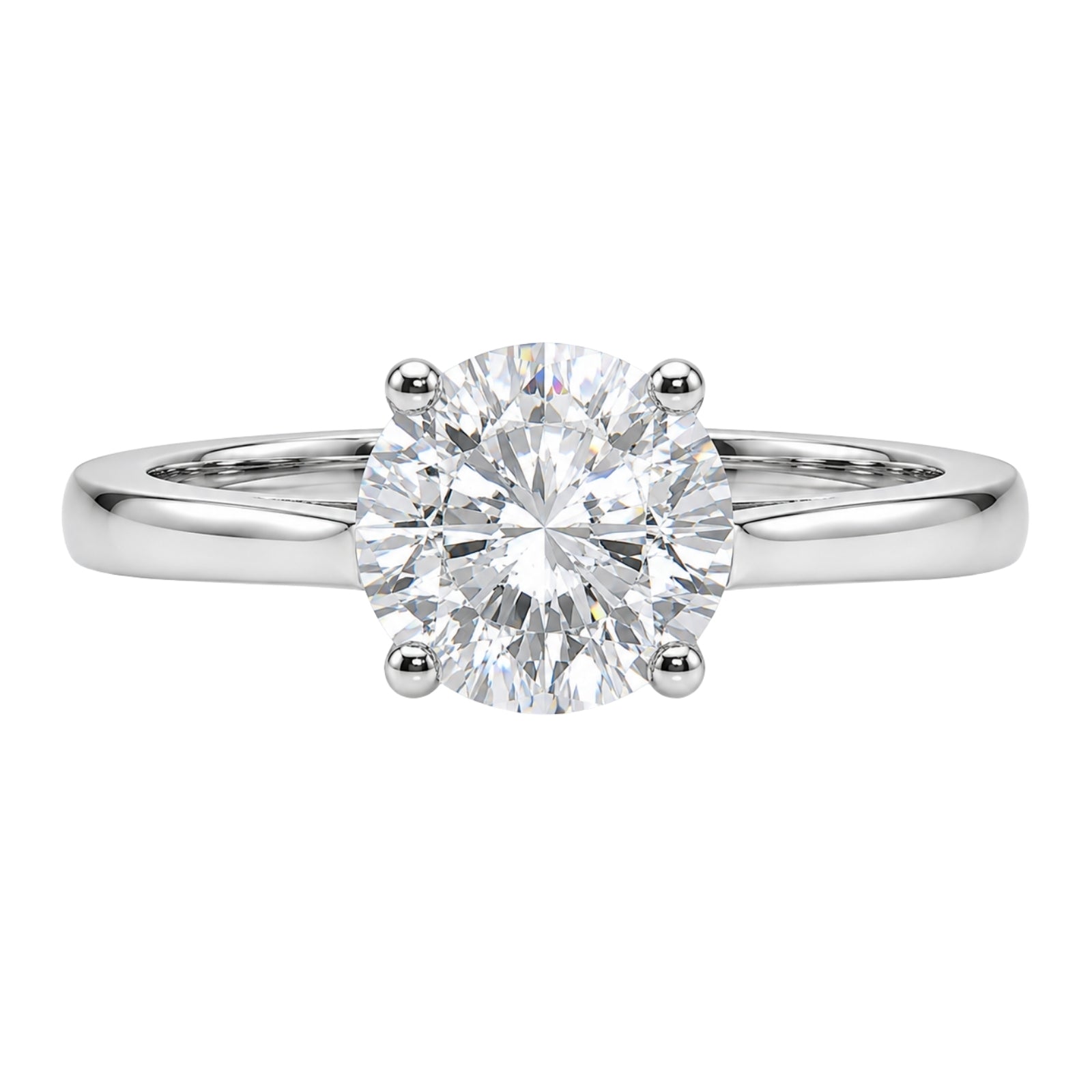 1.00-6.00 Carat T.W. Round-cut IGI Certified Lab Grown Diamond (F/VS+) 14K Gold Solitaire Ring