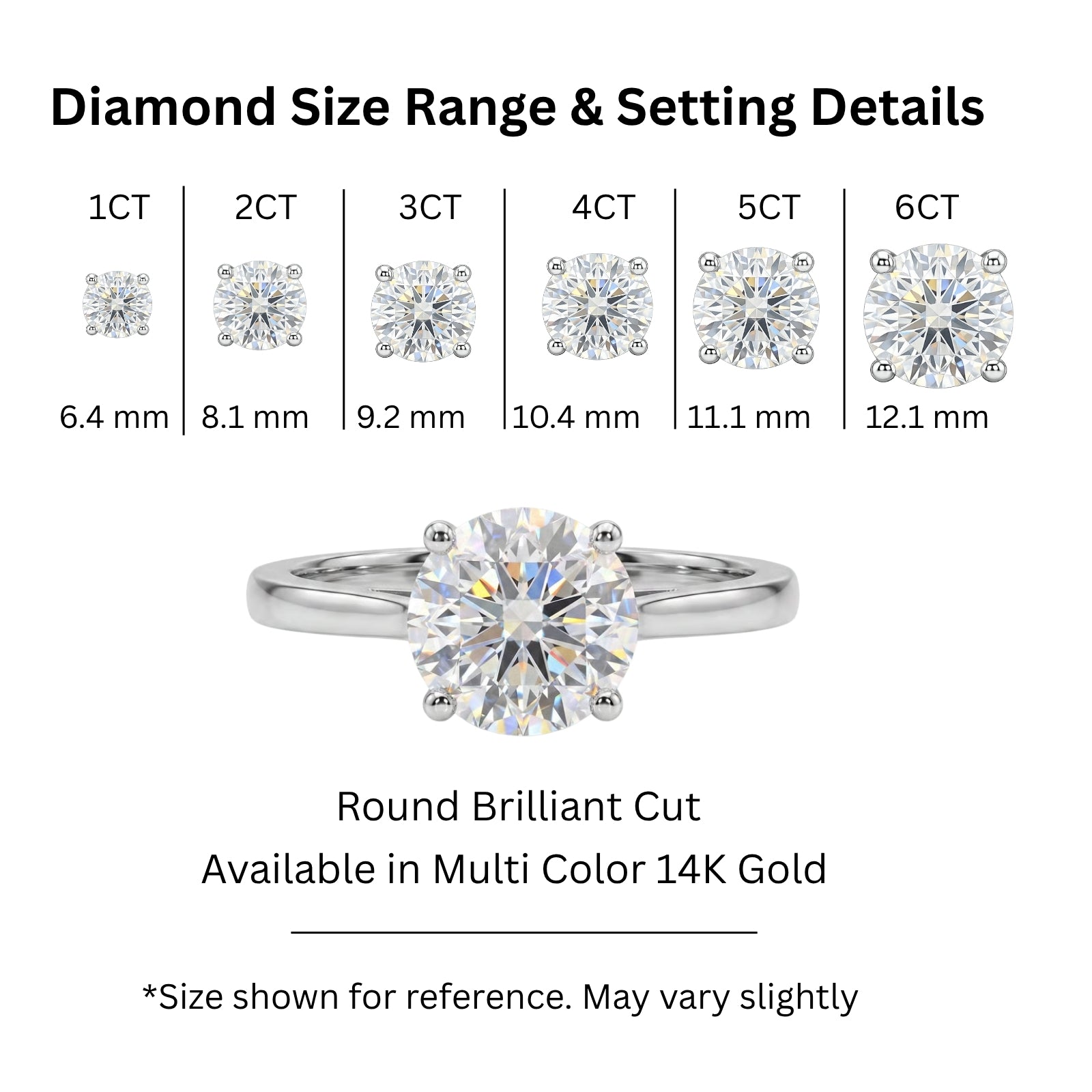 1.00-6.00 Carat T.W. Round-cut IGI Certified Lab Grown Diamond (F/VS+) 14K Gold Solitaire Ring