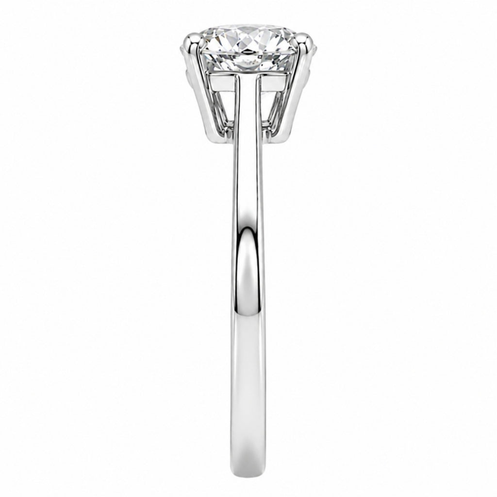 1.00-6.00 Carat T.W. Round-cut IGI Certified Lab Grown Diamond (F/VS+) 14K Gold Solitaire Ring