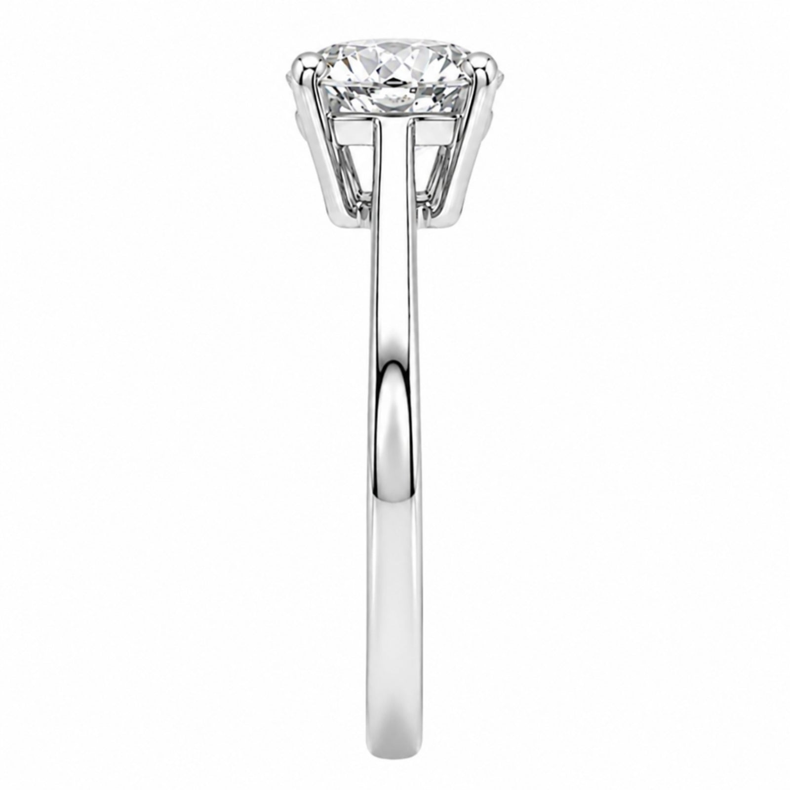 1.00-6.00 Carat T.W. Round-cut IGI Certified Lab Grown Diamond (F/VS+) 14K Gold Solitaire Ring