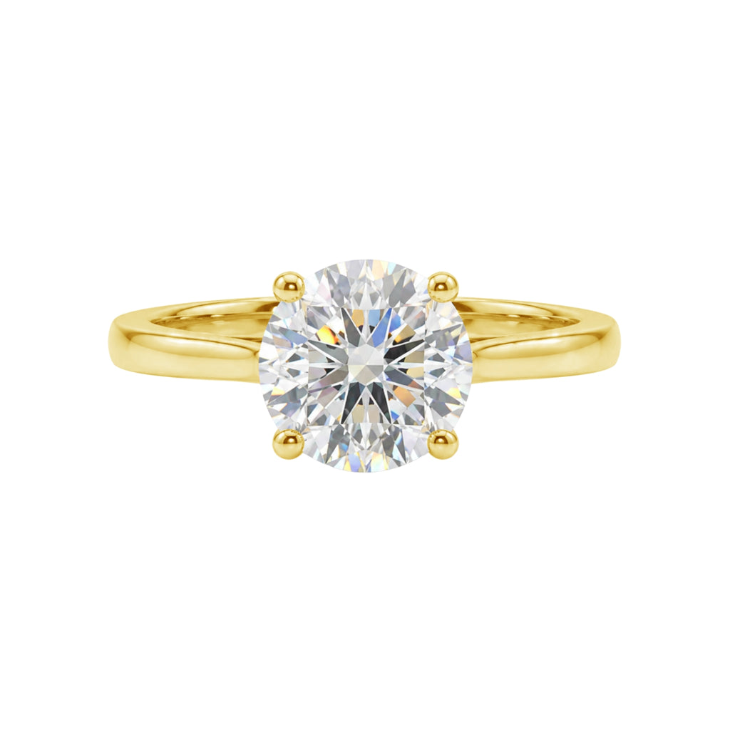 1.00-6.00 Carat T.W. Round-cut IGI Certified Lab Grown Diamond (F/VS+) 14K Gold Solitaire Ring
